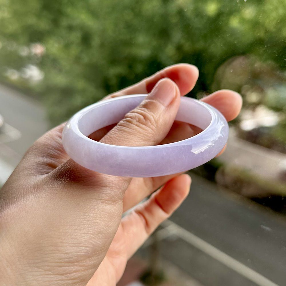 01 Icy Violet Jadeite Bracelet #55mm 6 Icy Violet Jadeite Bangle #55mm