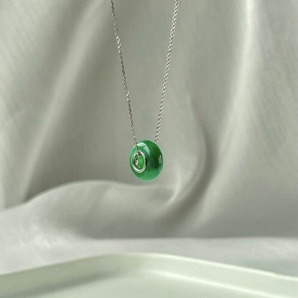 Icy Emerald Green Jadeite Pendant
