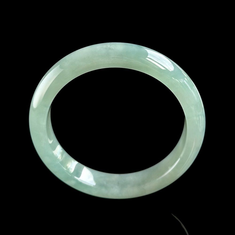 02 Icy Glacier Blue Jadeite Bangle #57mm 5 Icy Glacier Blue Jadeite Bangle #57mm