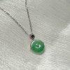 Hibiscus Jadeite Pendant in Floating Green - Nostalgic