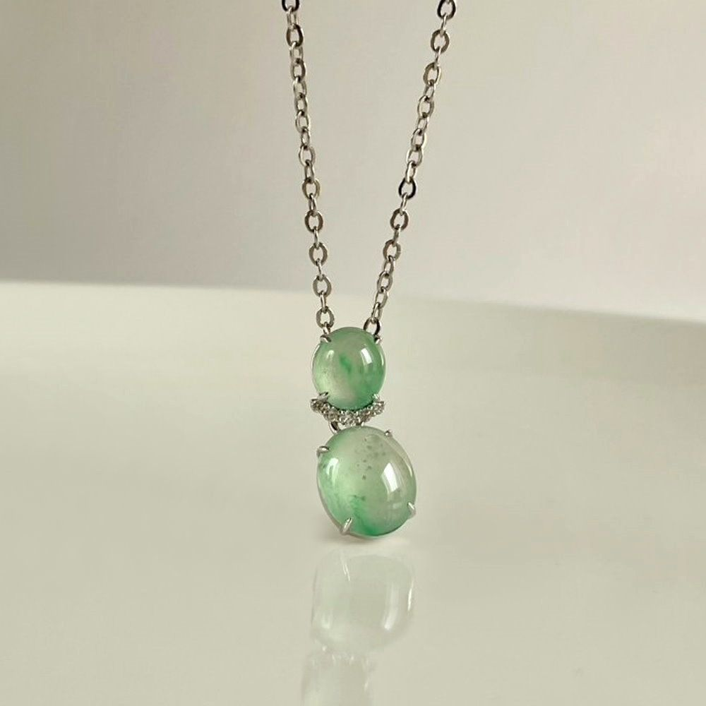 07 Icy Light Green Floating Flower Jadeite Pendant 1 Icy Light Green Floating Flower Jadeite Pendant