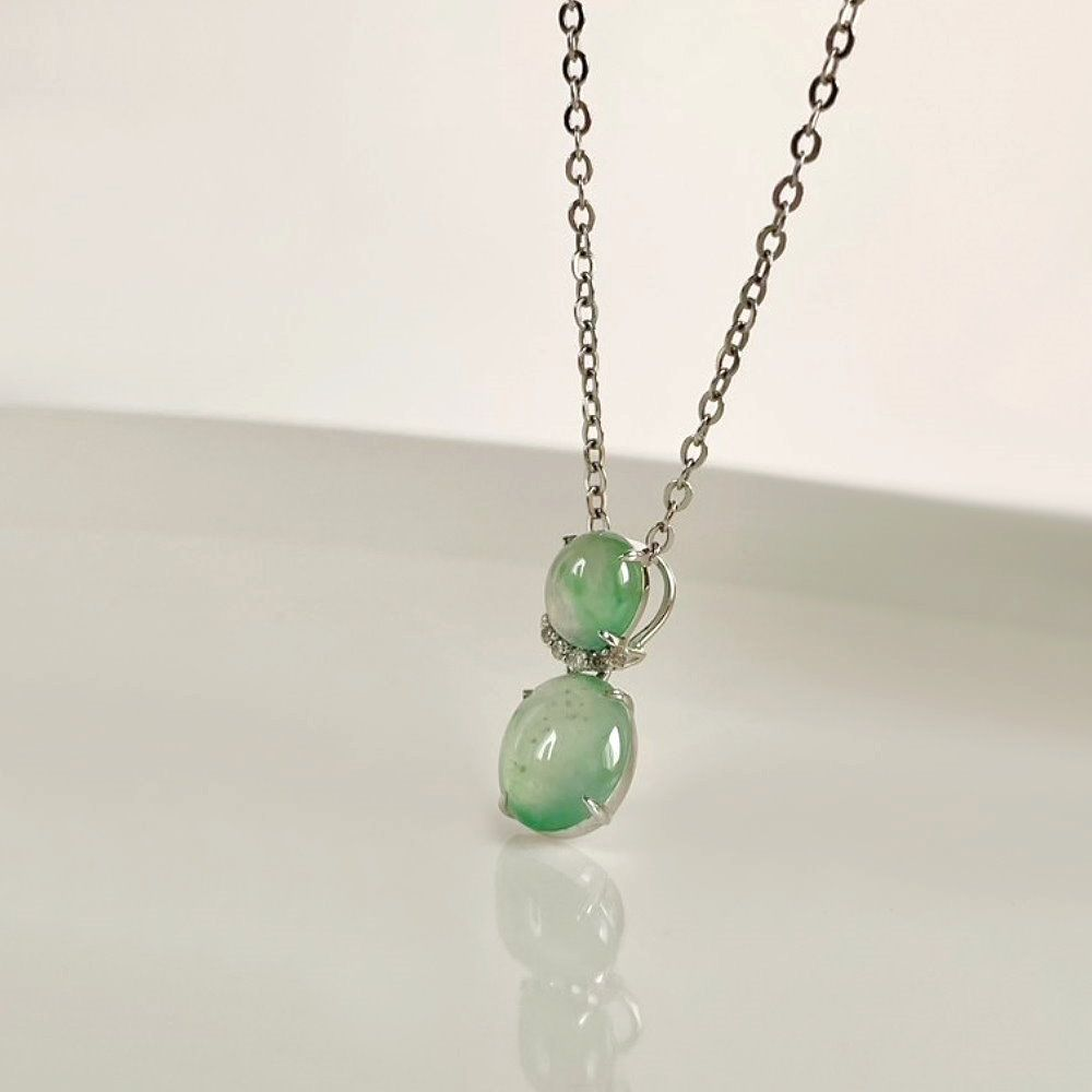07 Icy Light Green Floating Flower Jadeite Pendant 3 Icy Light Green Floating Flower Jadeite Pendant