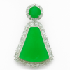Old Mine Glass-Type Bright Green Jadeite Jade Pendant, Peace and Safety Plaque