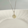 Ice-type Light Yellow Jade Heart Shape Necklace
